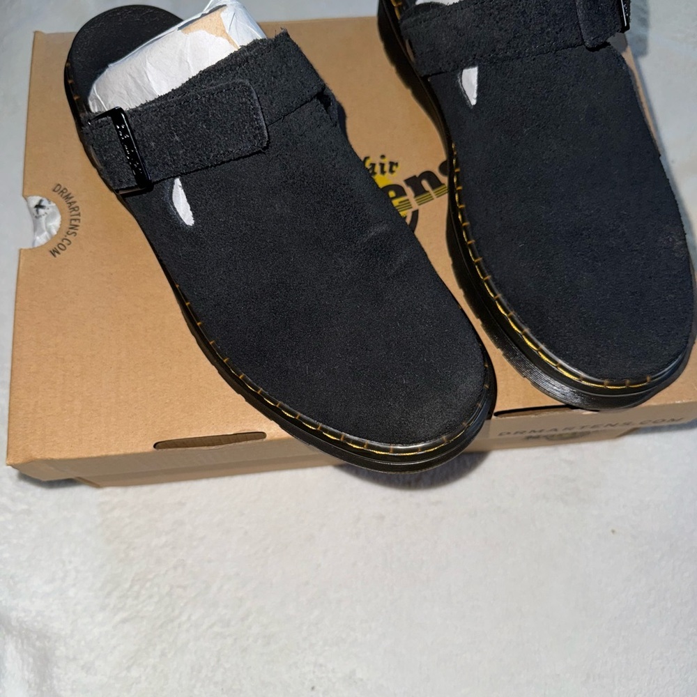 Dr. Martens Carlson Black Suede Clogs